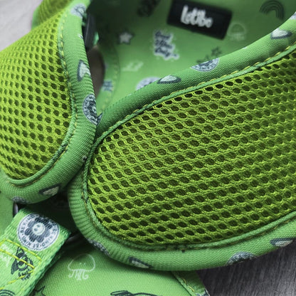 Green Doodle Print Neoprene Dog Harness Padding